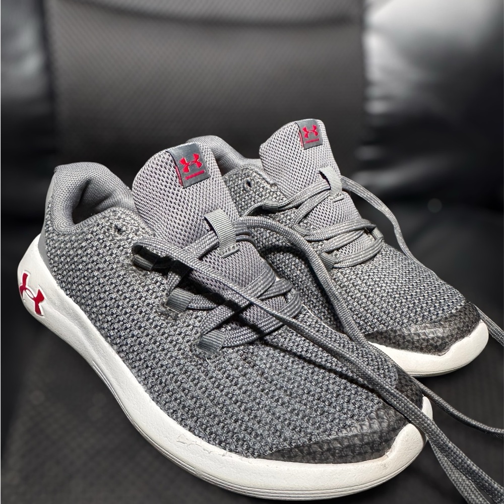 Under Armour Gray Sneakers with Red Logo
